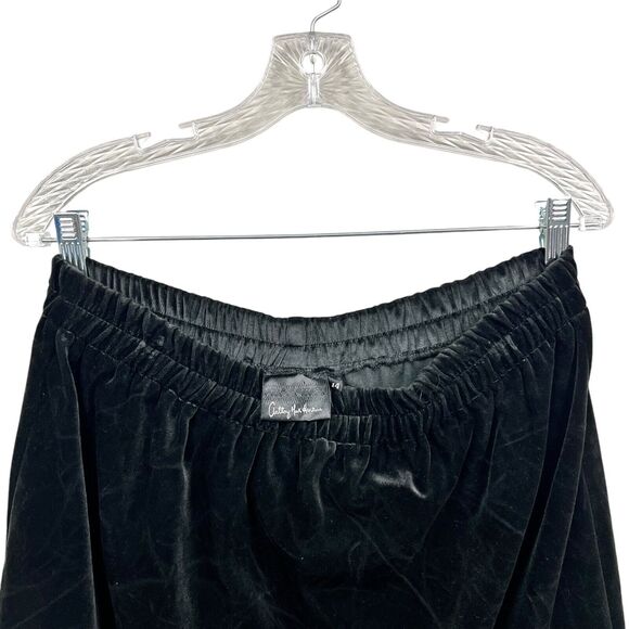 Anthony Mark Hankins Womens Velvet Mini Skirt Elastic Waist Stretch Black Sz 14‎ - Picture 5 of 5